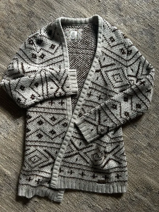 Element Cream-Trimmed Brown Marled Knit Sweater - Picture 2 of 4